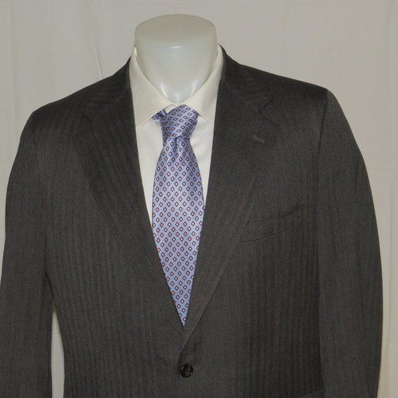 Brooks Brothers Made to Measure Gray Herringbone Two Button Suit 40R - Picture 5 of 15